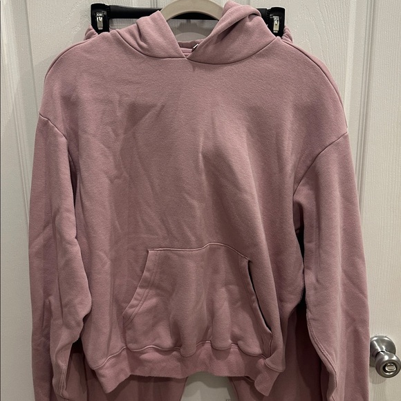 Skims cotton fleece sweatshirt and sweatpants. Dusk color - Picture 2 of 7